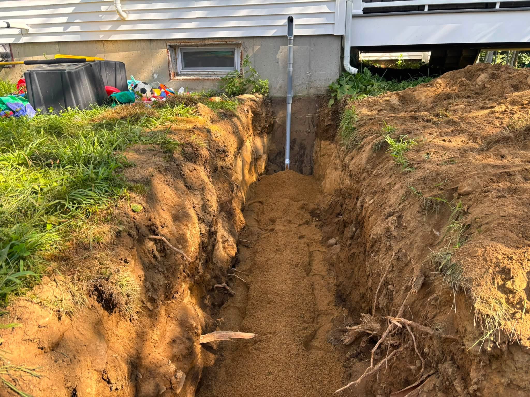Electrical conduit run in progress — Brimfield, MA